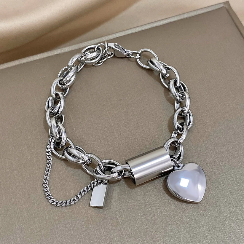 Gold Chunky Heart Bracelet