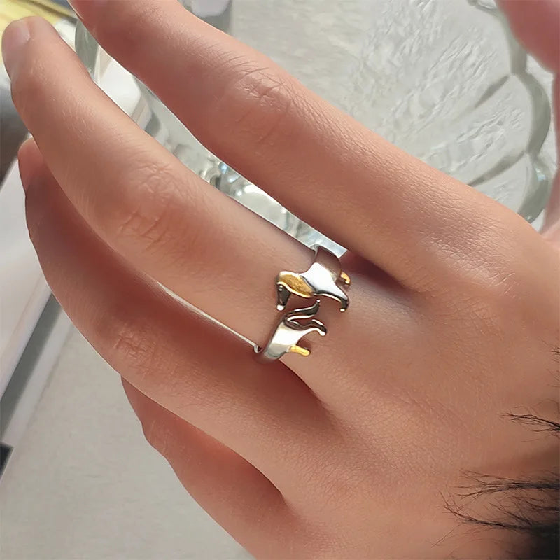 925 Sterling Silver Dachshund Ring – Adjustable Fit
