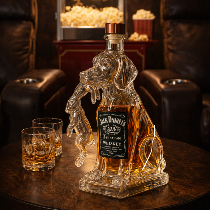 Dog-Themed Whiskey Bottle