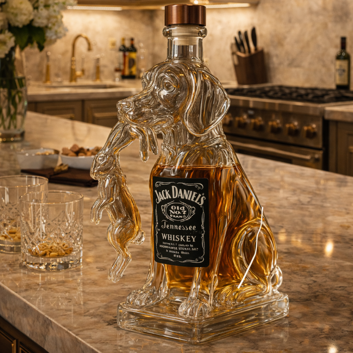 Dog-Themed Whiskey Bottle