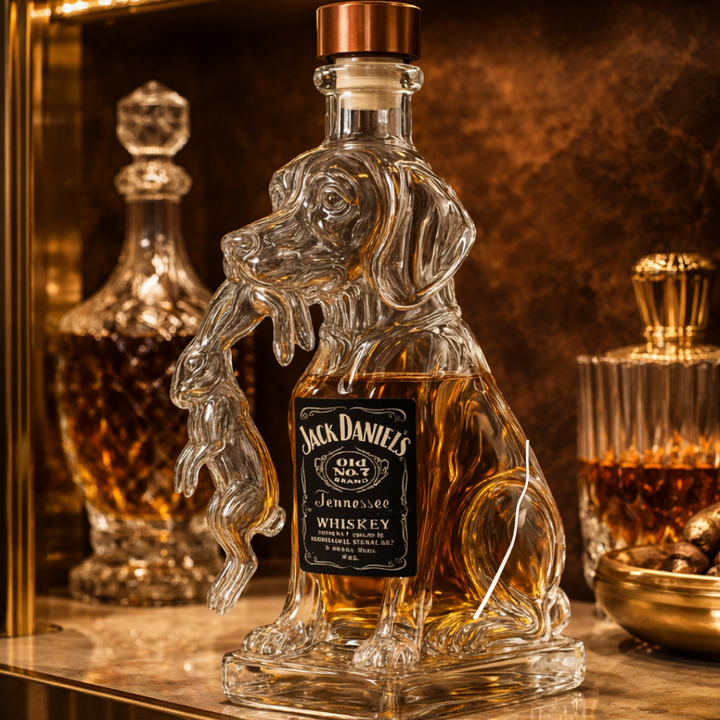 Dog-Themed Whiskey Bottle