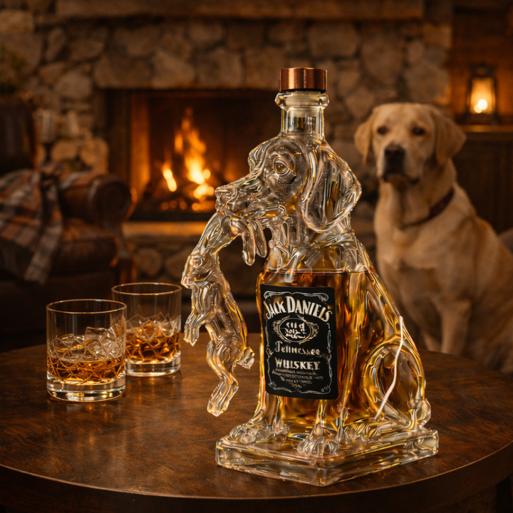 Dog-Themed Whiskey Bottle