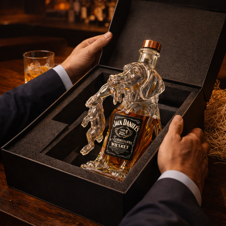 Dog-Themed Whiskey Bottle
