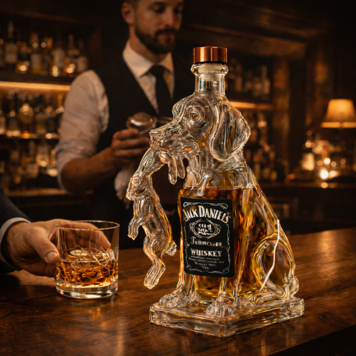 Dog-Themed Whiskey Bottle