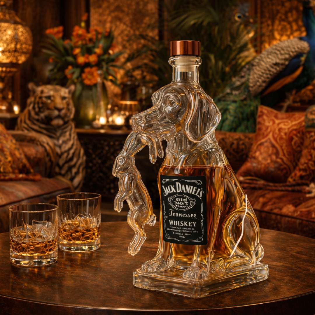Dog-Themed Whiskey Bottle