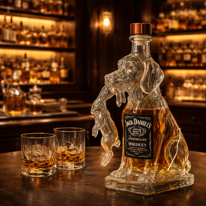 Dog-Themed Whiskey Bottle