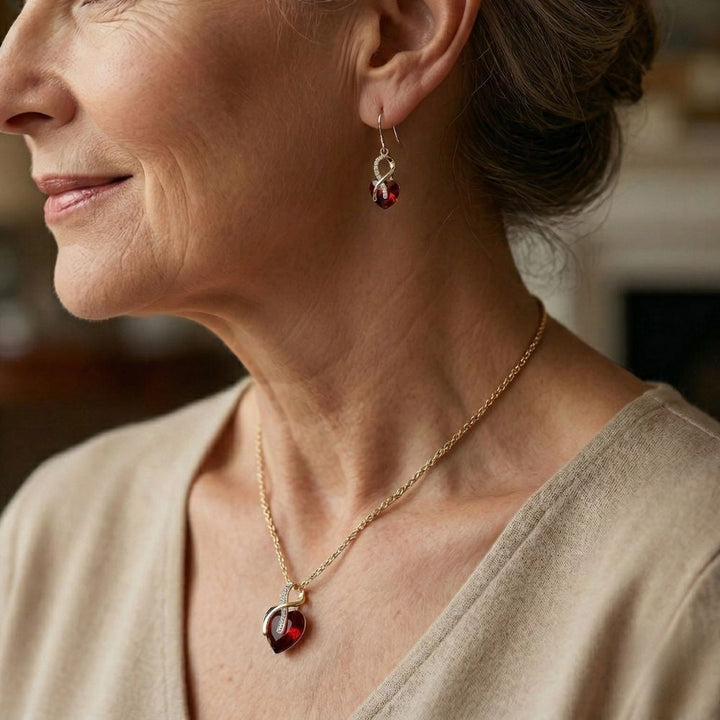 Sylvie Ruby Jewelry Set