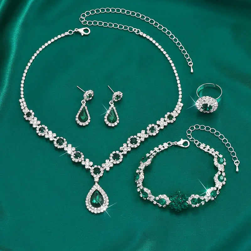 Adriana Lysandre Emerald Jewelry in White Gold