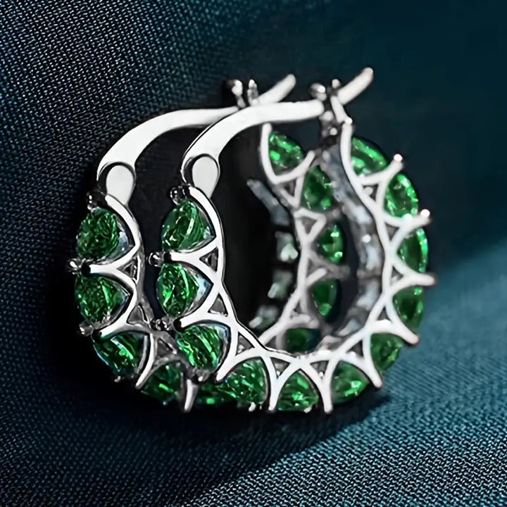 White Gold Elena Marlowe Hoop Earrings