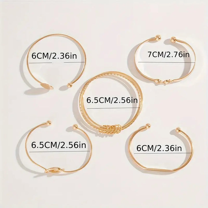 Gold Knotted Elegance Bracelet Set