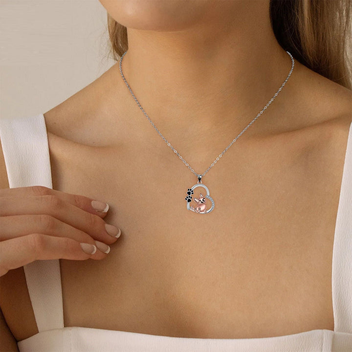 Lovely Heart-shaped Dog Pendant Necklace
