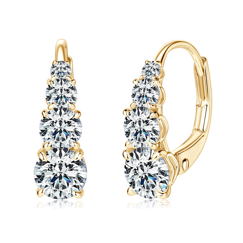16k Gold Carol Four-Stone Earrings