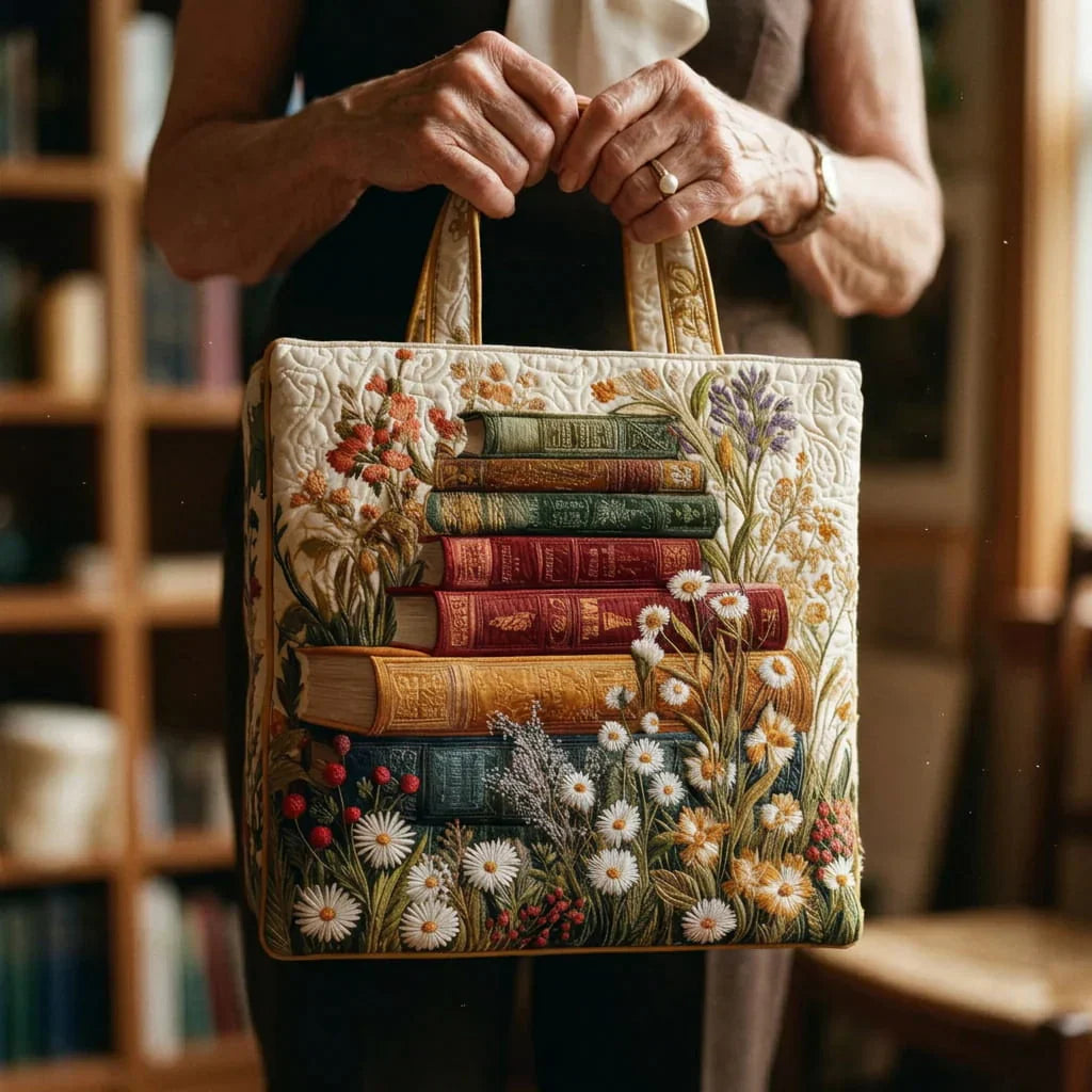 Floral Pattern Quilted Artisan Tote