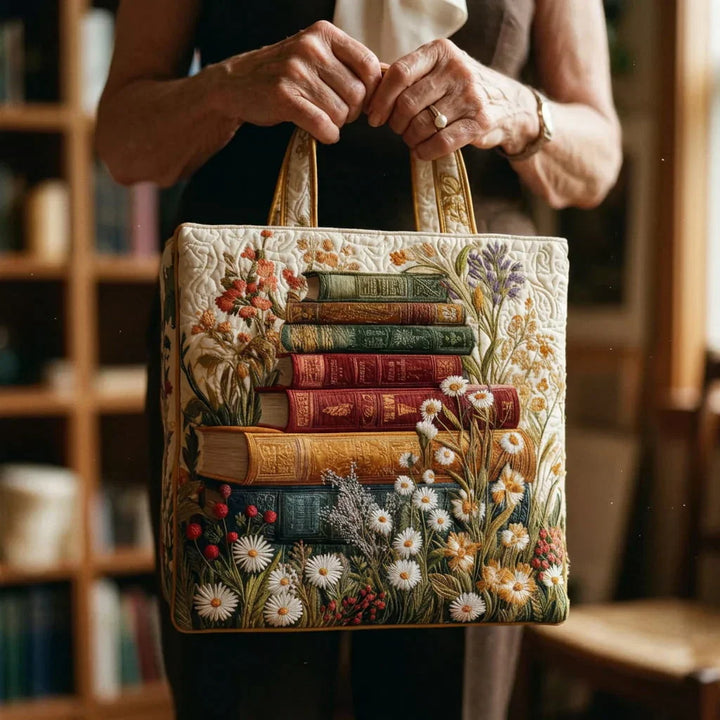 Floral Pattern Quilted Artisan Tote