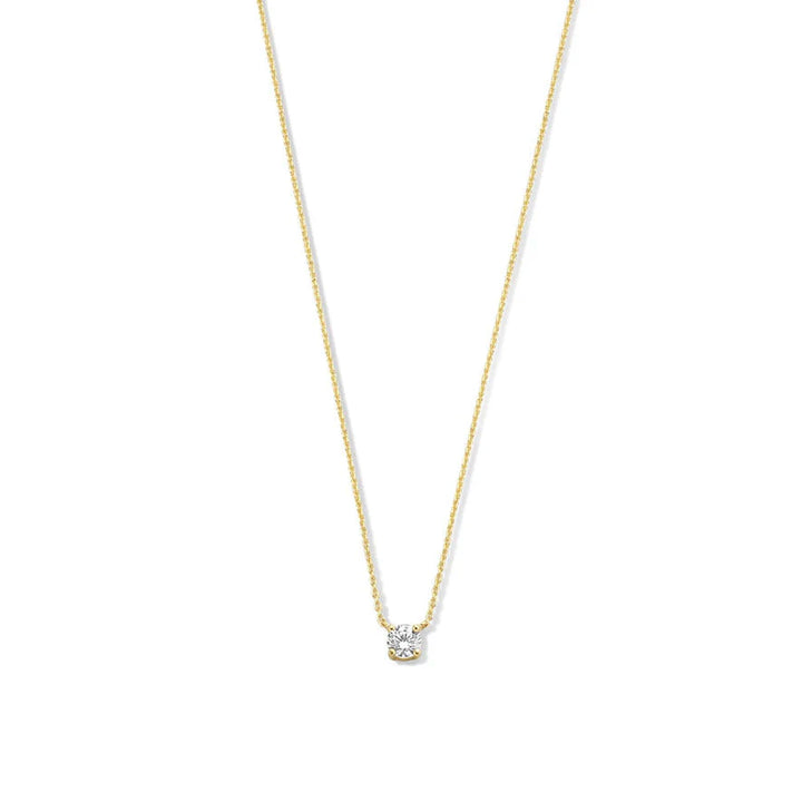 Gold Moissanite Stone Necklace by Cléa