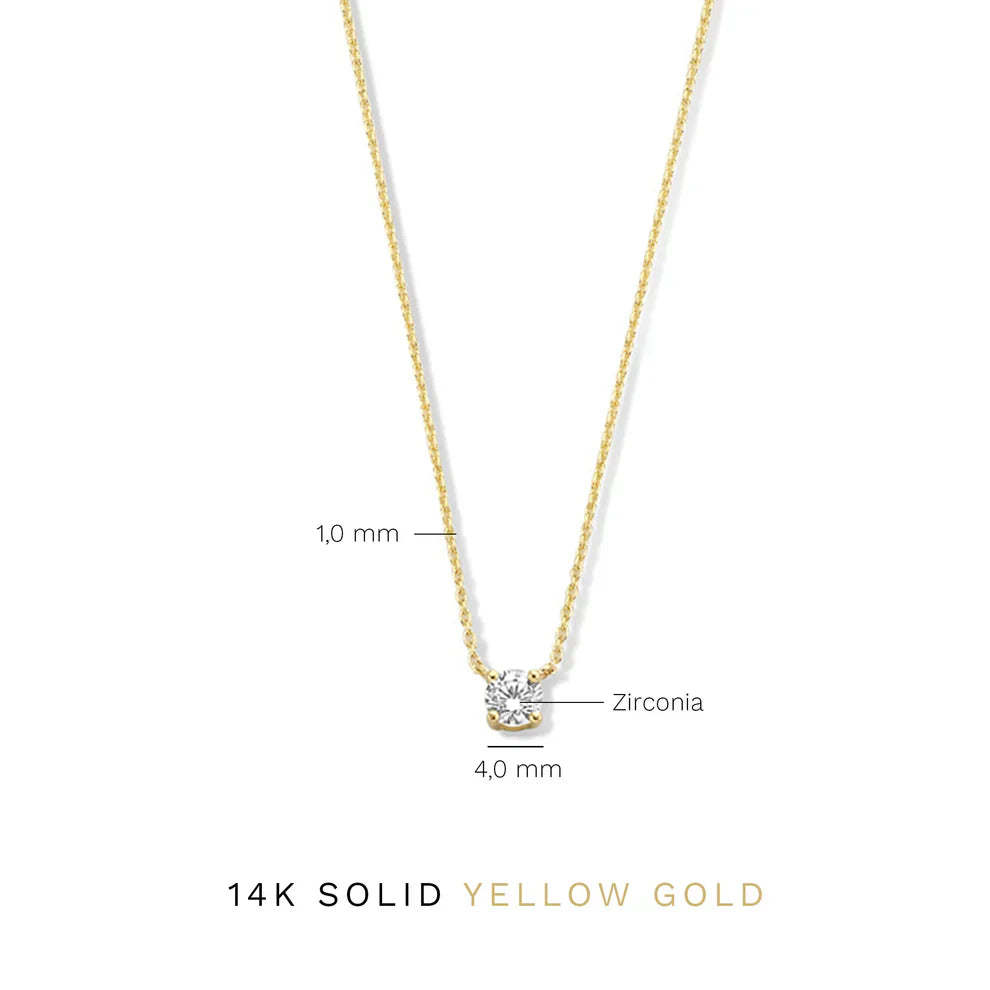 Gold Moissanite Stone Necklace by Cléa