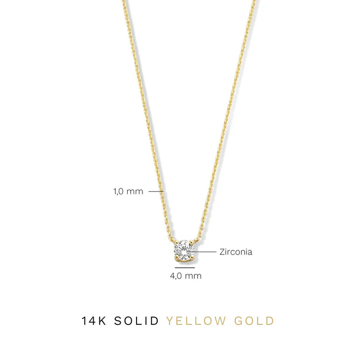Gold Moissanite Stone Necklace by Cléa