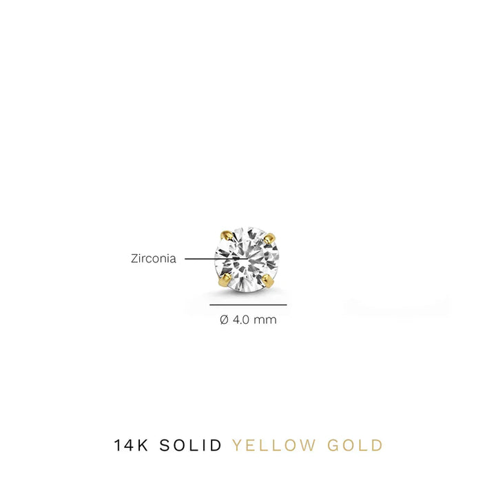 Larmes de Lune Gold Stone Stud Earrings