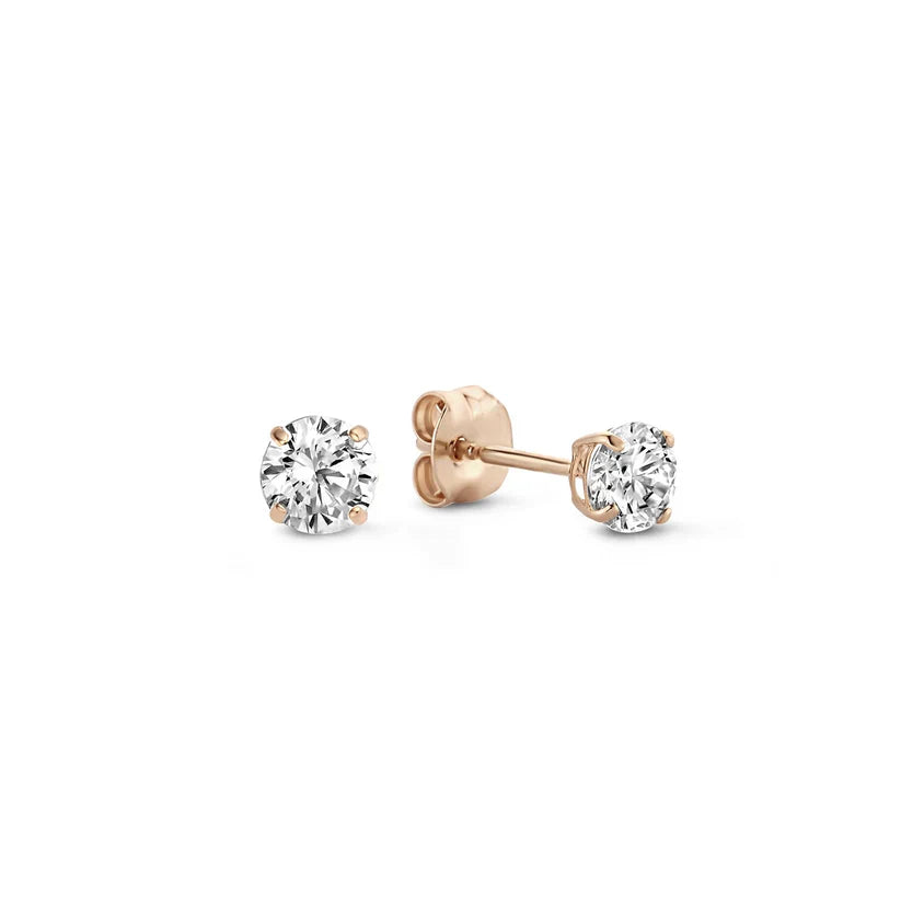 Larmes de Lune Gold Stone Stud Earrings