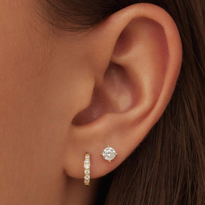 Dara Brillane Gold Stone Earrings Set