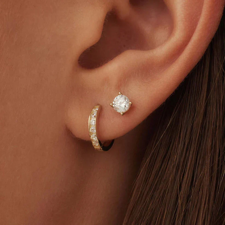 Dara Brillane Gold Stone Earrings Set