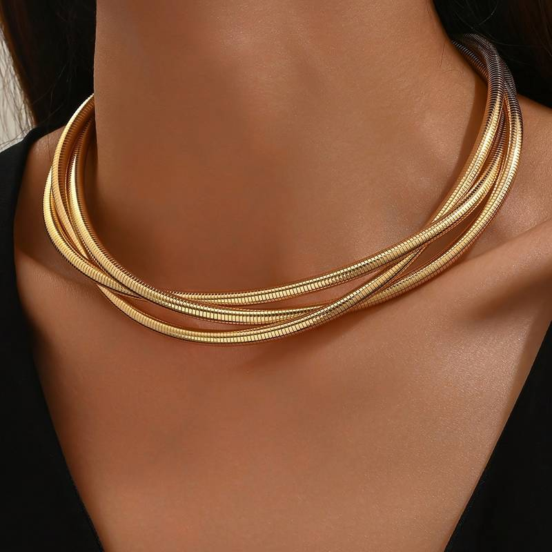 Classic Multi-Layered Gold Necklace