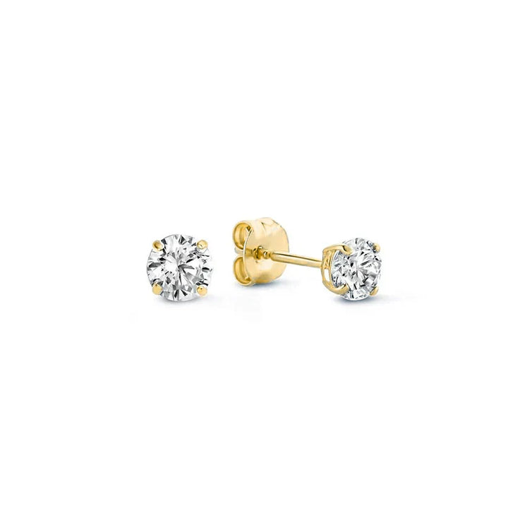 Larmes de Lune Gold Stone Stud Earrings