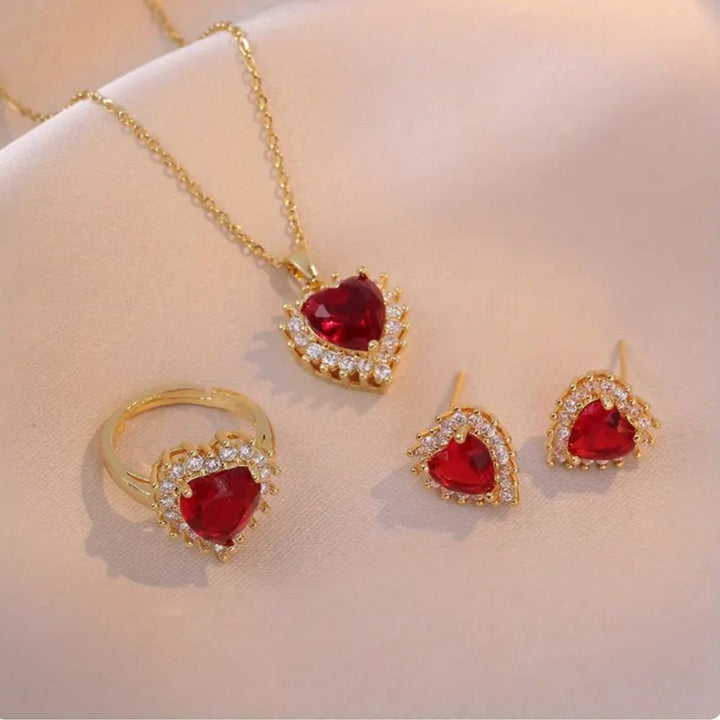 Marguerite Ruby Jewelry Set